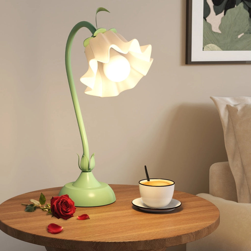 Lampada da tavolo vintage con paralume acrilico e stelo regolabile, Lampada da tavolo lampadina non inclusa Verde-Lampade