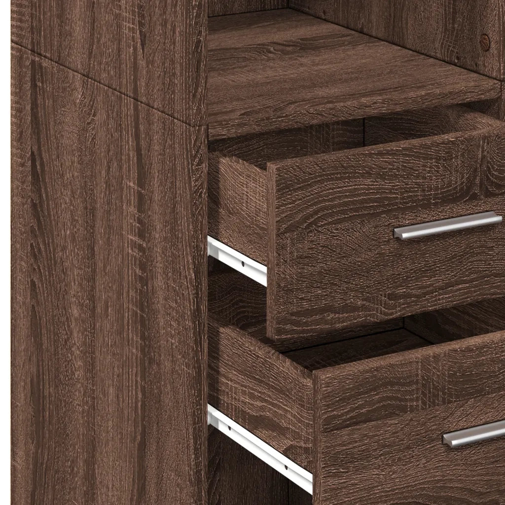vidaXL Credenza Rovere Marrone 70x42,5x185 cm in Legno Multistrato