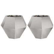 2 pz Fioriera | Cassetta per fiori | Vaso Argento 75 x 75 x 60 cm Acciaio inossidabile
