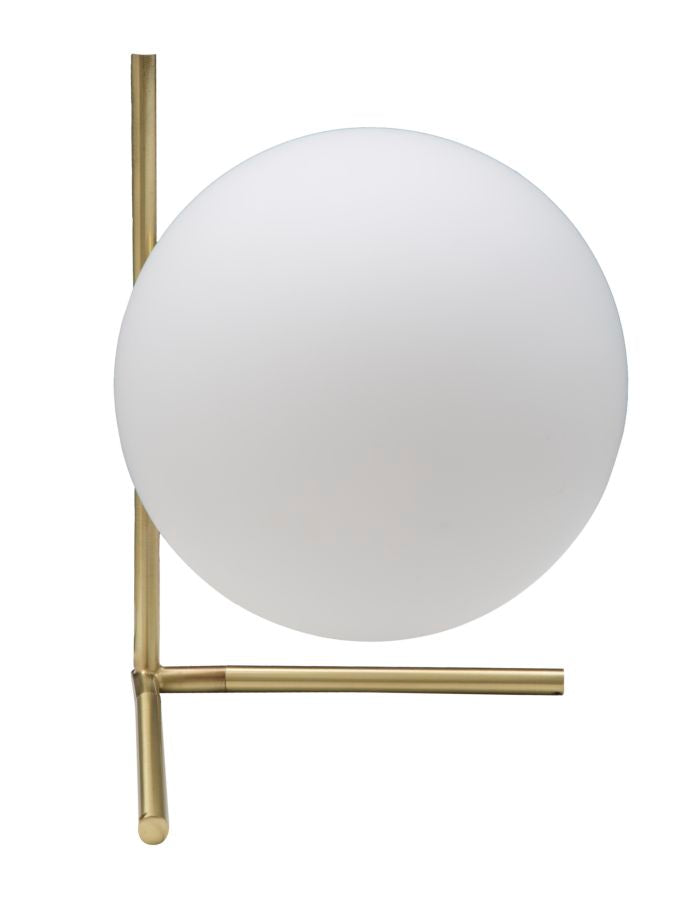 Lampada da Tavolo Glamy Low 25x25x27 cm in Ferro e Vetro Bianco e Oro