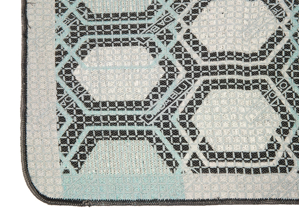 Tappeto Bagno Doccia Antiscivolo Mod. Vietri Tappetino Super Assorbente Cotone Pelo Corto - 60x240 - Azzurro