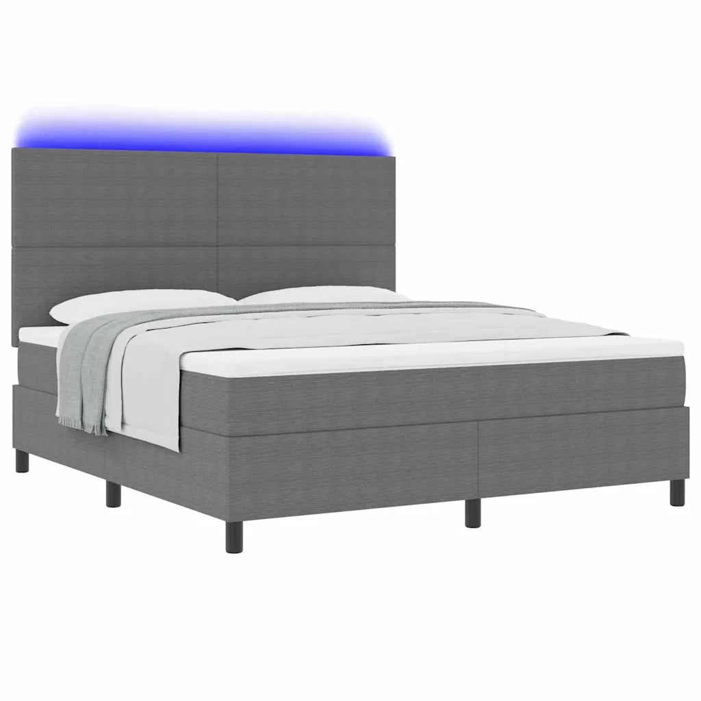 Letto a Sorgente LED Grigio chiaro e bianco 180 x 200 cm 3337655