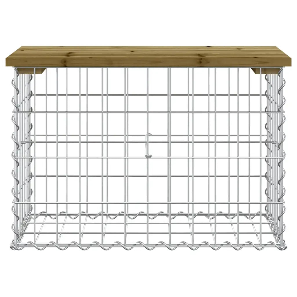 Panchina da Giardino | Panca da Giardino Design Gabbione 63x31,5x42 cm Pino Impregnato