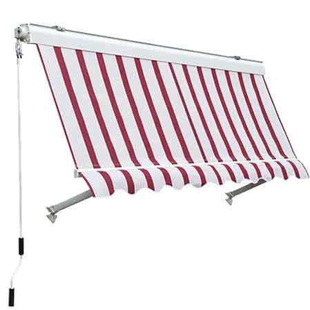 TENDA DA SOLE A CADUTA CON CASSONE 300x250 cm - Col. Bordeaux/Crema