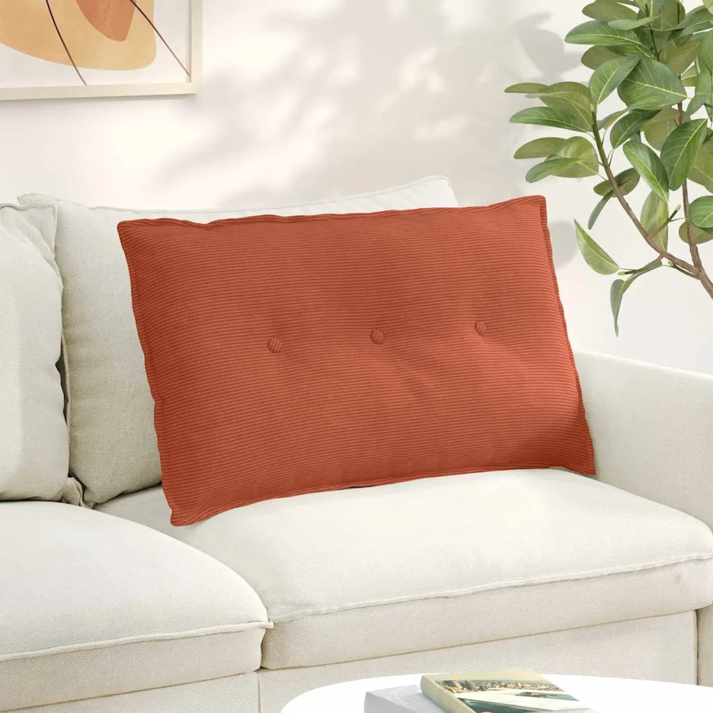 Cuscino per Schiena | Cuscino dorsale Rosso Arancio 80 x 50 cm Tessuto in Cords