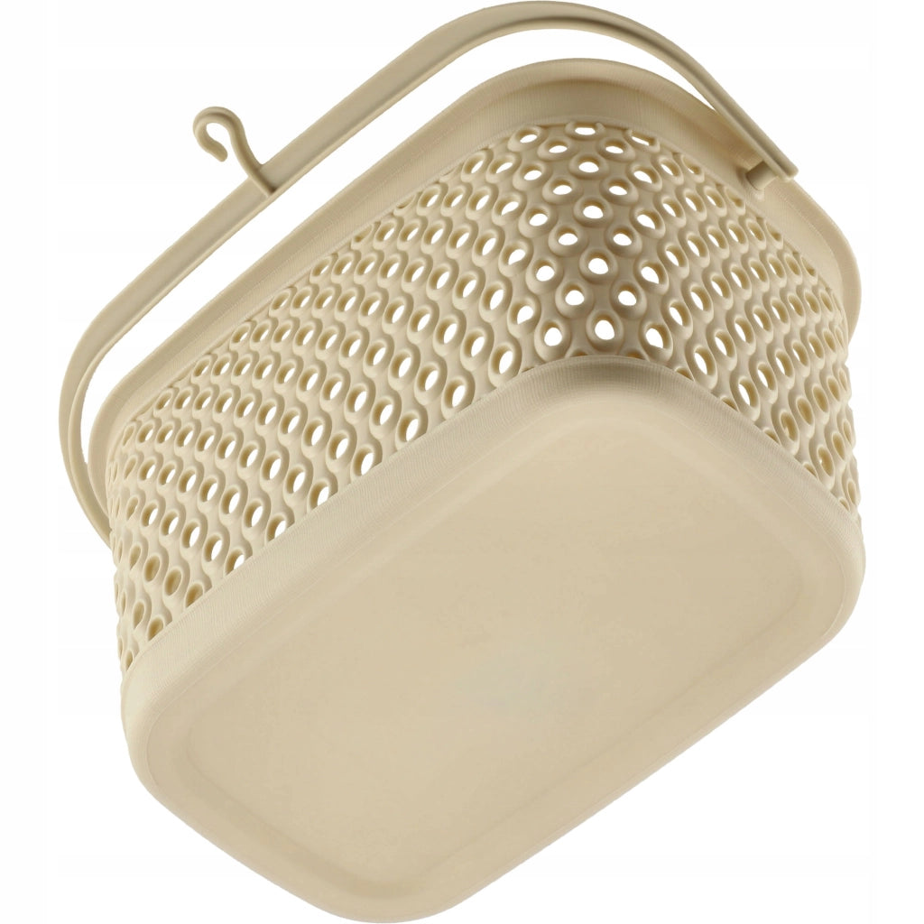 Cestino rettangolare sospeso KADAX per mollette e clip, beige