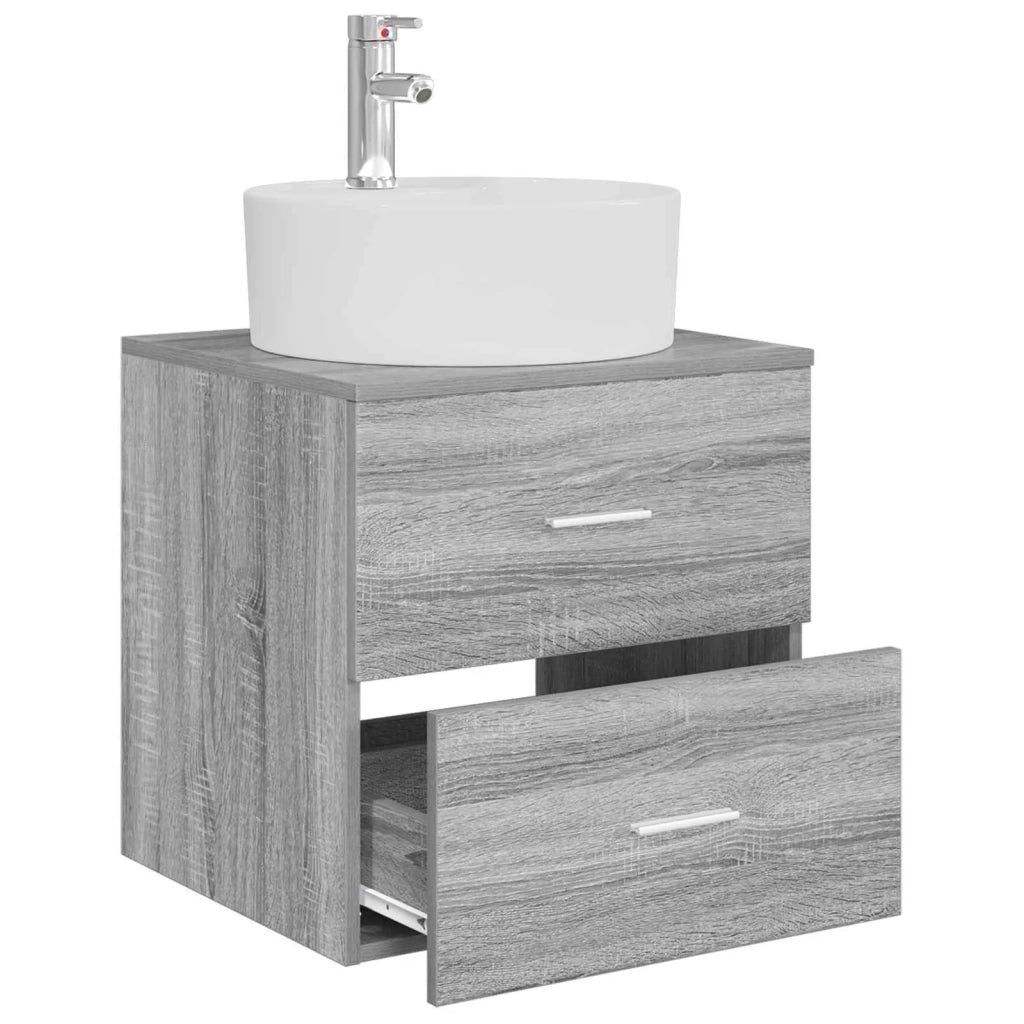 Mobile Lavabo da Parete Sonoma grigio 49,5 x 44,5 x 65 cm 890299