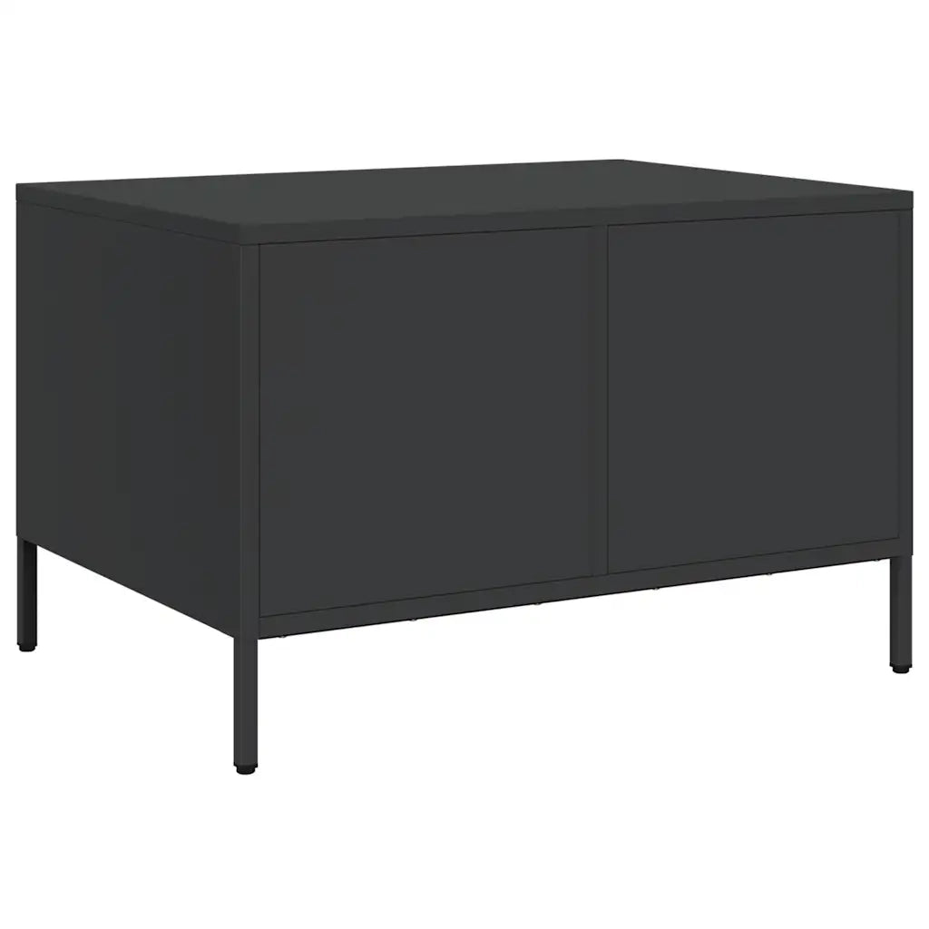 Tavolino da salotto | Tavolino da caff¨¨ | Tavolino da Soggiorno Nero 68,5x50x43,5 cm in Acciaio Laminato a Freddo