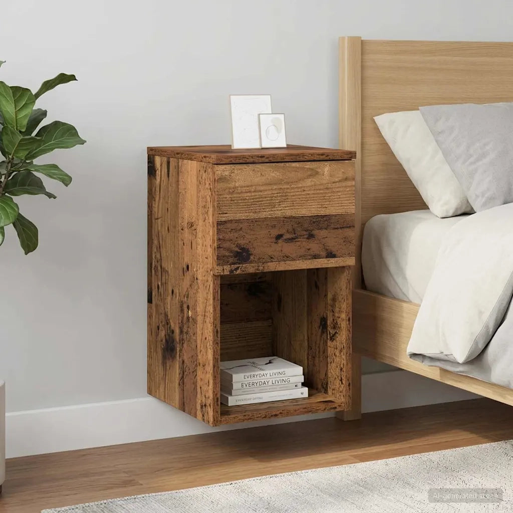 Armadietto per letto 2 pz Legno antico 29 x 31,5 x 49 cm CFW6903826