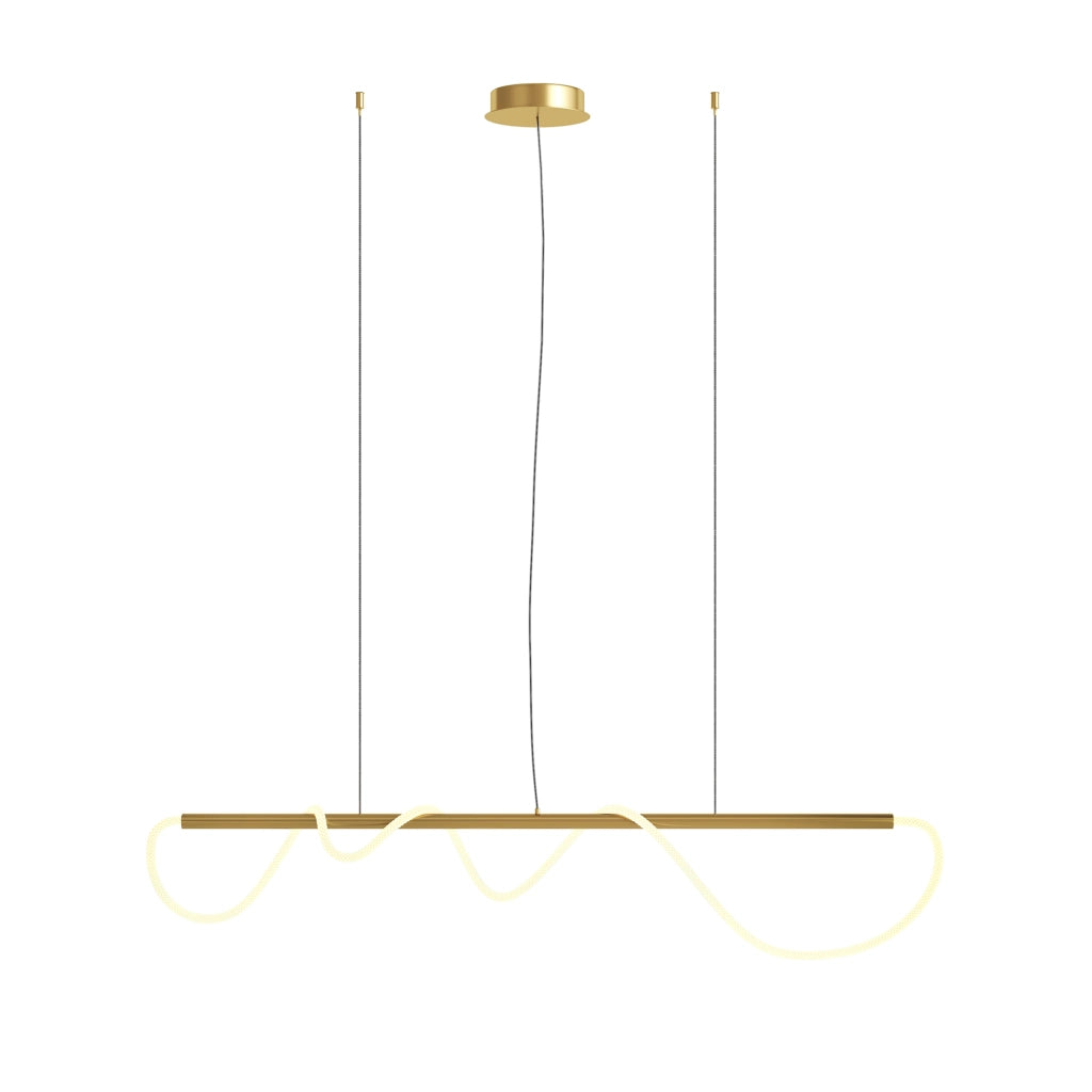 Maytoni Lampadario Moderno Tau 1 luce LED integrato oro alluminio