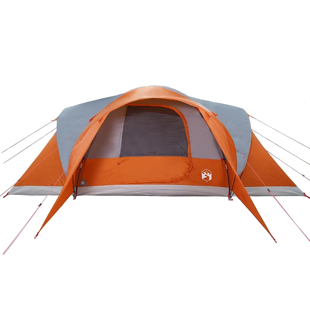 Tenda da Campeggio a Cupola 6 Persone-Tenda per Escursionismo Grigio e Arancione 865222