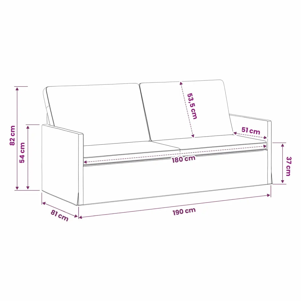 Divano a 3 posti Blu Polizia 190 x 81 x 82 cm Velluto (V) 42041132