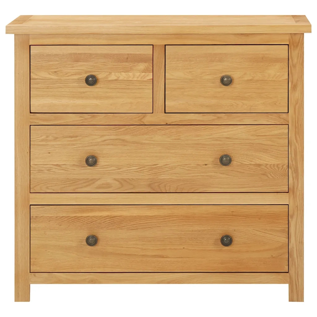Cassettiera 80x35x75 cm in Legno Massello di Rovere