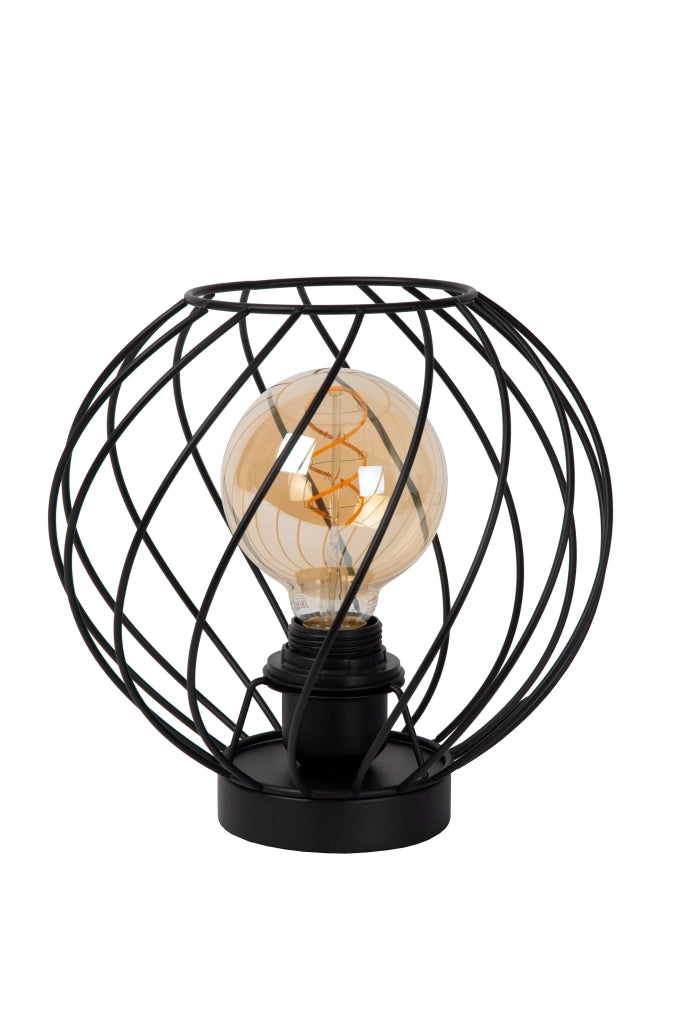 Lampada da tavolo nera in metallo Danza E27 25cm Lucide