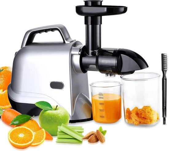 Centrifuga Elettrica per Verdure e Frutta - Centrifuga Elettrica per Verdure e Frutta con Pulizia Facile, Funzione di Ritiro Automatico, Silenziosa (60 dB), Montaggio Facile - Incluso Spazzolino per Pulizia e 2 Coperchi Pratici
