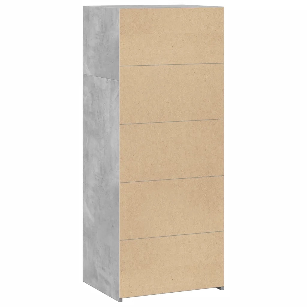 Credenza-Buffet-Armadio da cucina Grigio Cemento 50x41x124 cm in Legno Multistrato