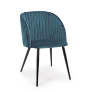 Set di 2 Sedie Imbottite in Velluto con Gambe in Acciaio - FELICIA
