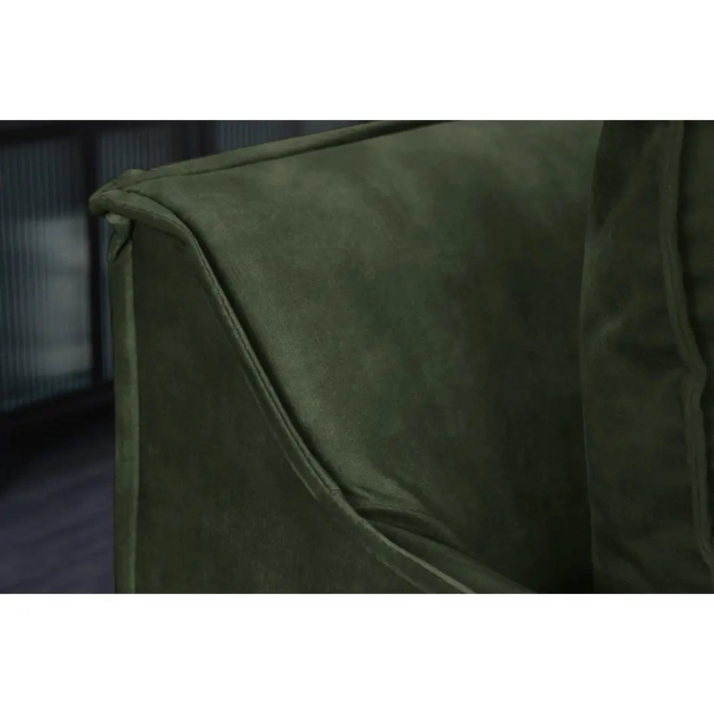 Divano KALIA destro - Velluto verde scuro - 3 posti - Stile contemporaneo