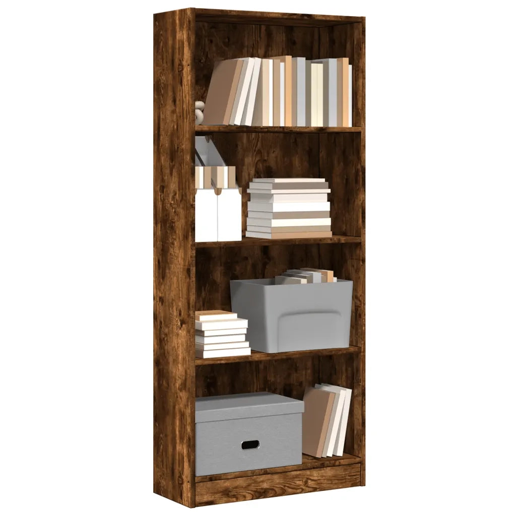Libreria Rovere Fumo 60x24x143 cm in Legno Multistrato 857816