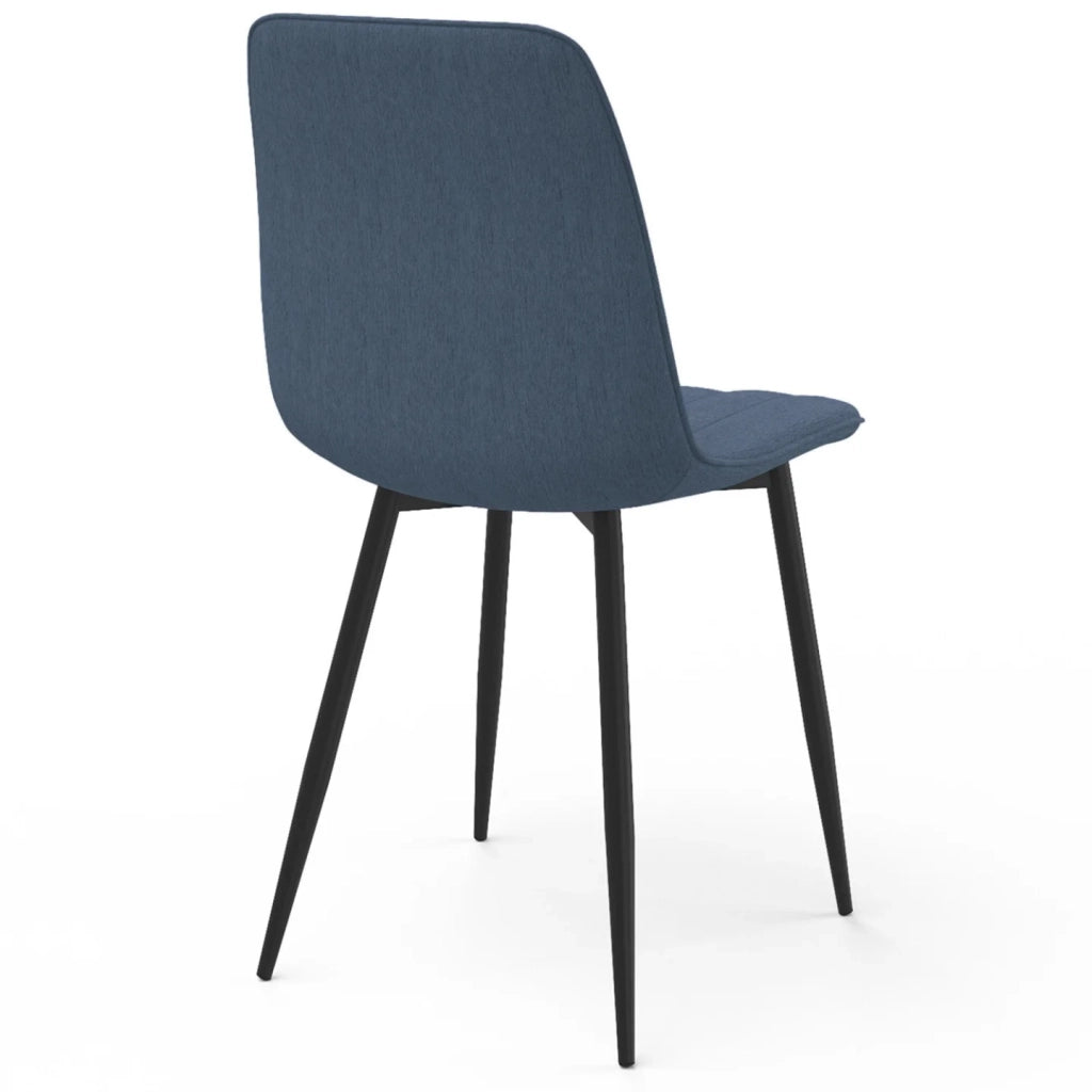 IDMarket - Set di 6 sedie da pranzo MIRA in tessuto blu