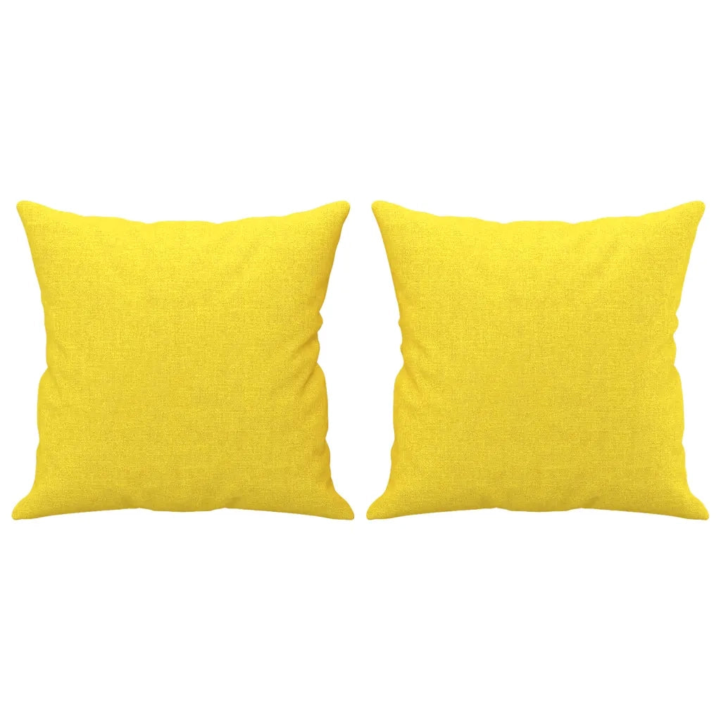 Set di Divani 3 pz con Cuscini Giallo Chiaro in Tessuto