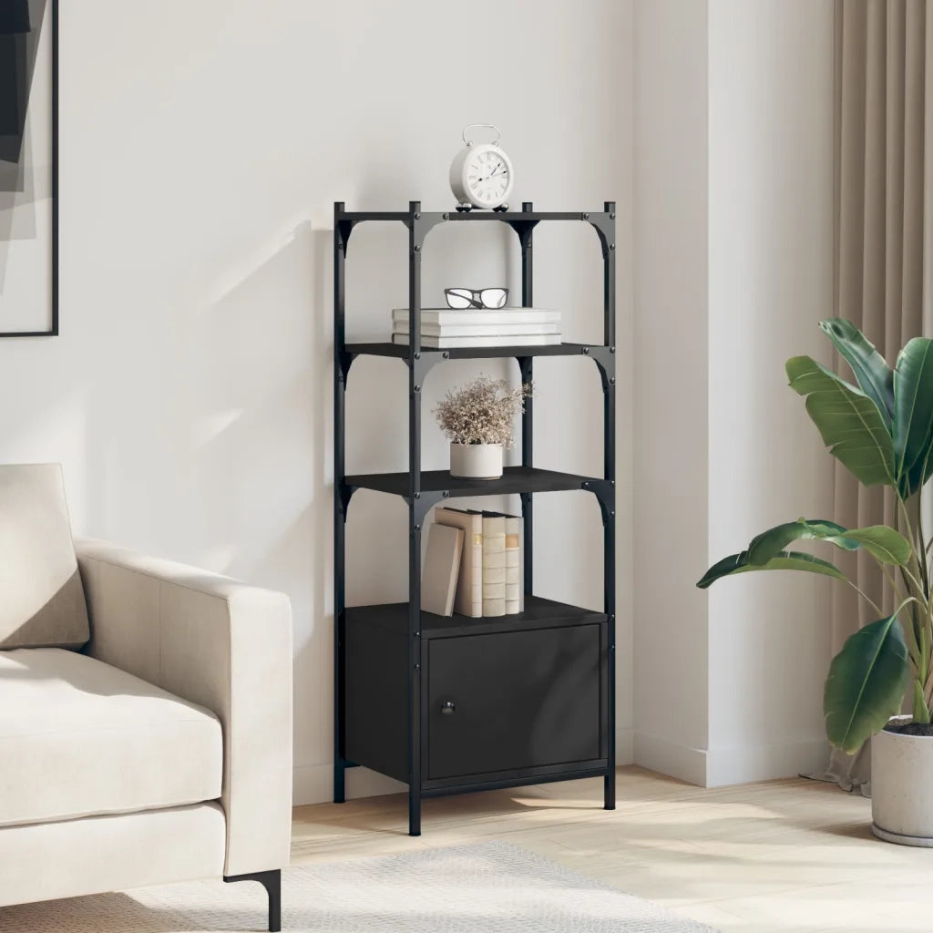 Libreria a 3 Ripiani Nera 41x30x109,5 cm in Legno Multistrato 838998