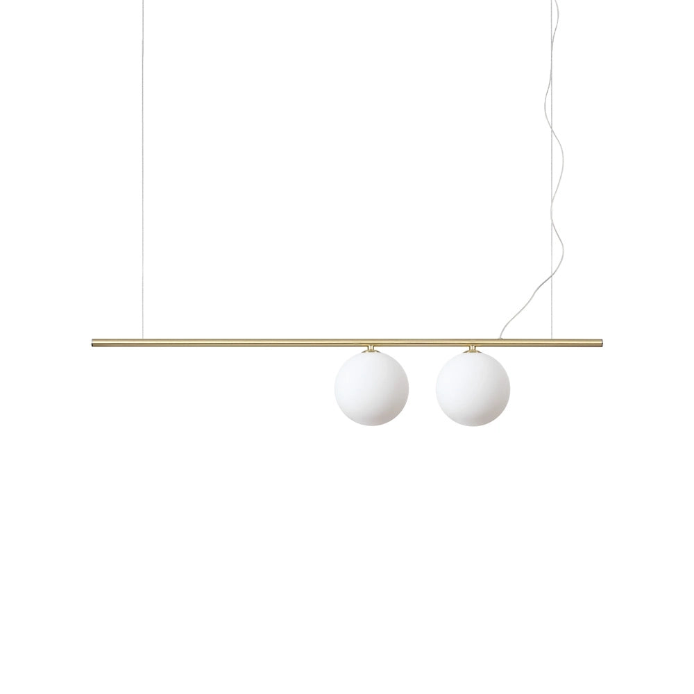 Sospensione Contemporanea Perline Metallo Ottone 2 Luci G9 3W 3000K Luce Calda