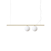 Sospensione Contemporanea Perline Metallo Ottone 2 Luci G9 3W 3000K Luce Calda