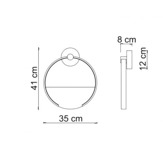 TOY-A  A Applique led 30W struttura nera diffusore in vetro ambra dimmerabile SDD 2800 - 5000k