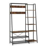 Appendiabiti con panca e ripiani 118 x 40 x 180 cm sicurezza ottimale e design industriale in metallo marrone rustico 20_0017618