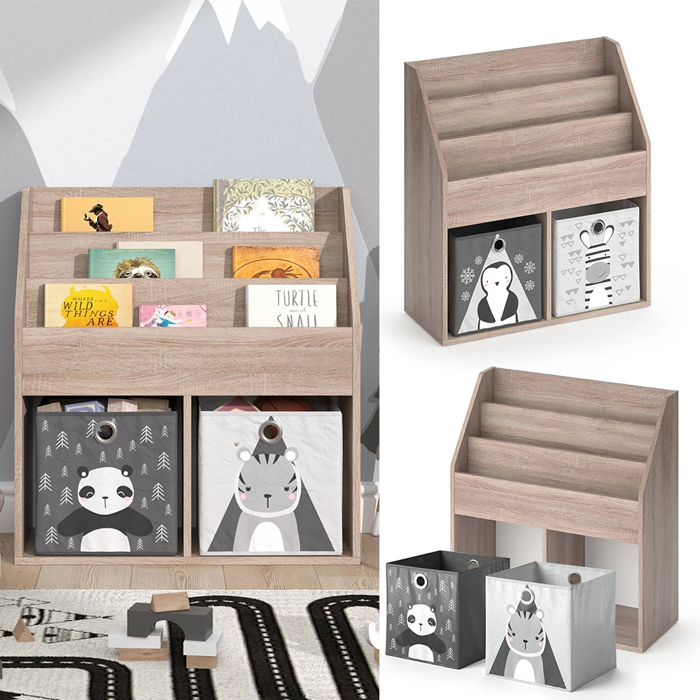 Vicco Libreria bambini Sonoma 30.7 x 79 cm con 2 scatole pieghevoli opt.2