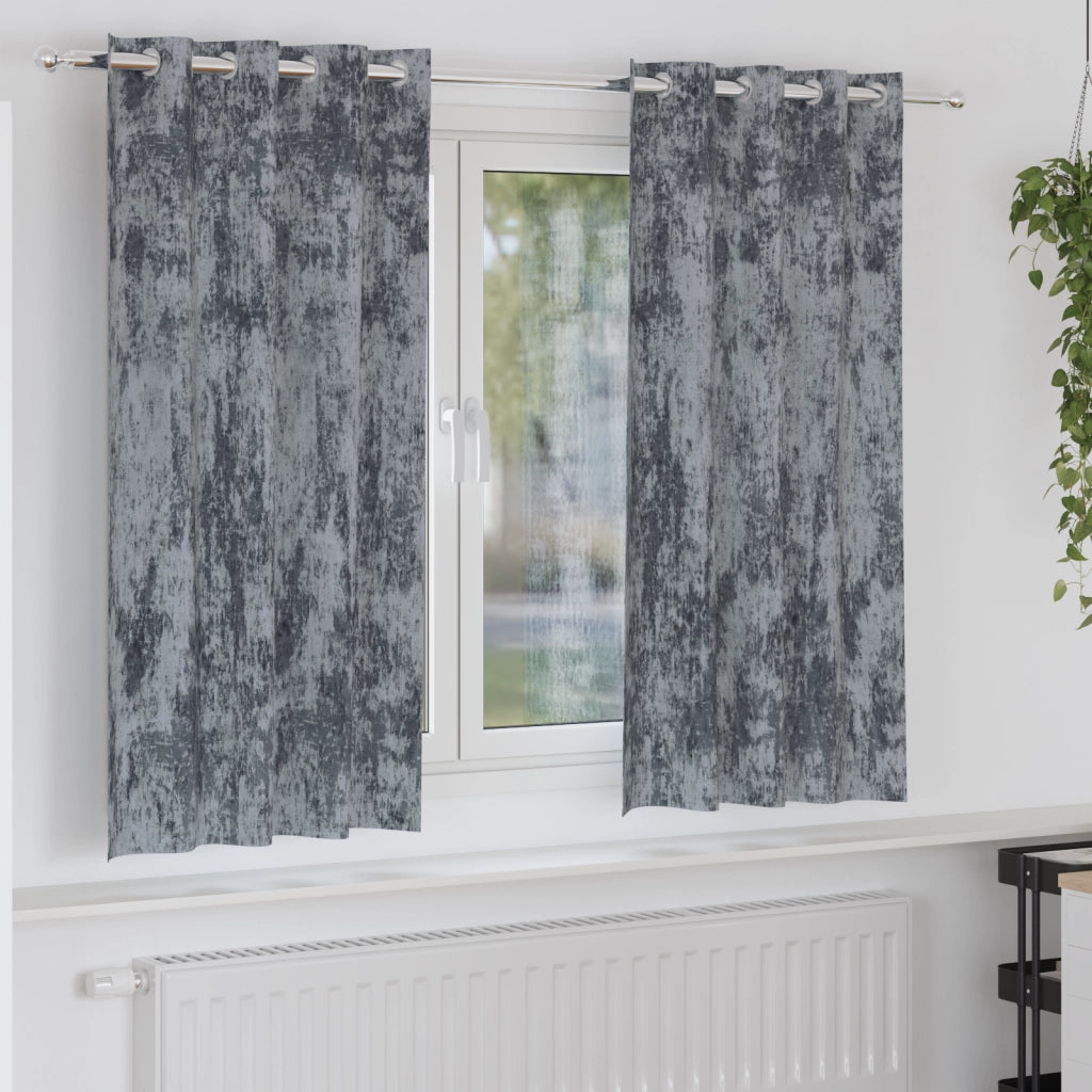 Tende a Occhiello Grigio Argento Poliestere 140 x 175 cm
