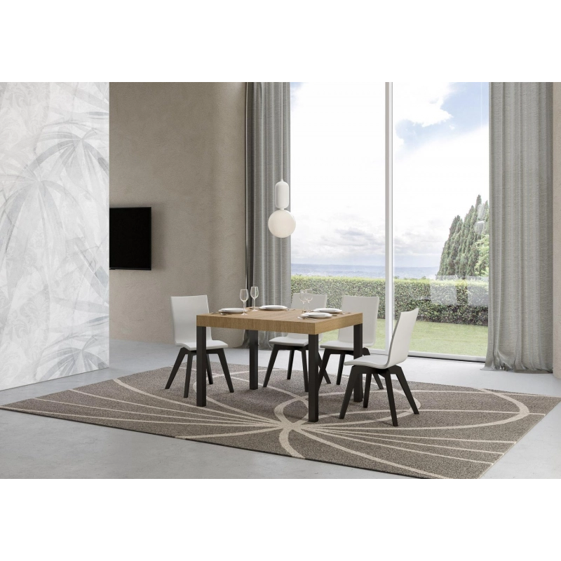 Tavolo allungabile 80x120/204 cm Everyday telaio Antracite - Quercia Natura