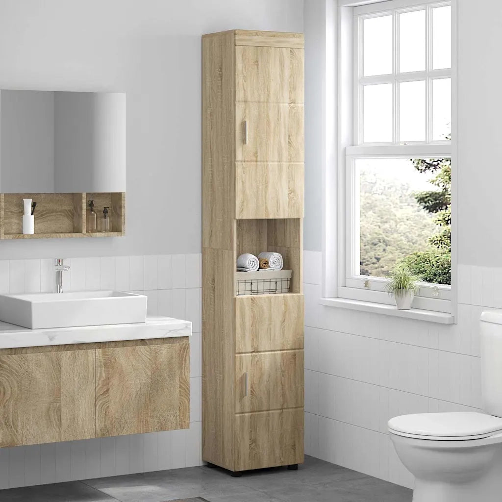 Set di Armadi da Bagno TULUM Rovere Sonoma 37 x 31,5 x 203 cm 880353