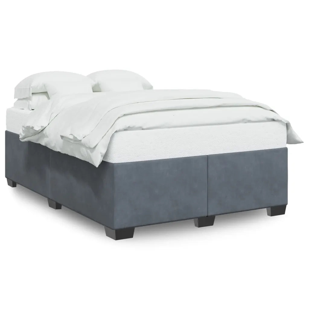 Giroletto senza Materasso Grigio Scuro 140x190 cm Velluto