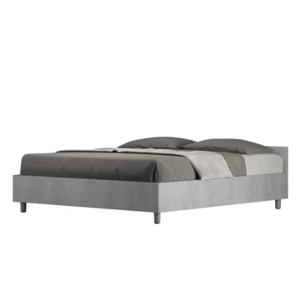 Letto matrimoniale contenitore 160x200 cemento Nuamo