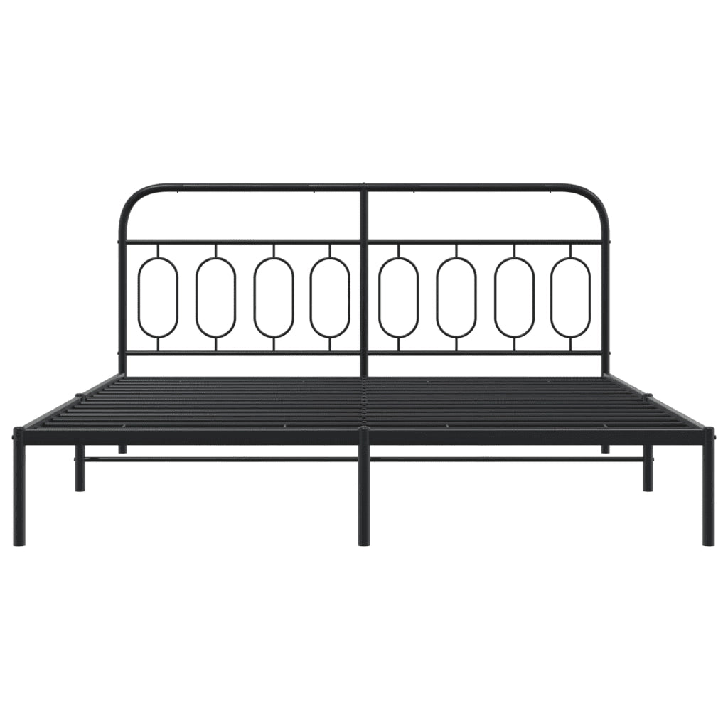 Giroletto con Testiera in Metallo Nero 183x213 cm