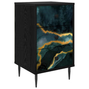 Armadio da Notte WIJHE Rovere Nero 36 x 33 x 61 cm 8007319