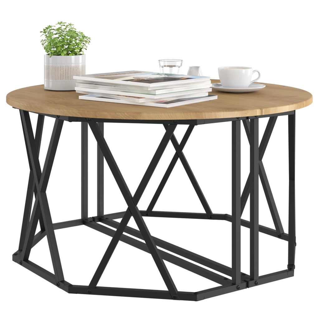 Tavolino da caffÃ¨  in rovere artigianale 31.5x31.5x16.5 pollici realizzato in legno ingegnerizzato
