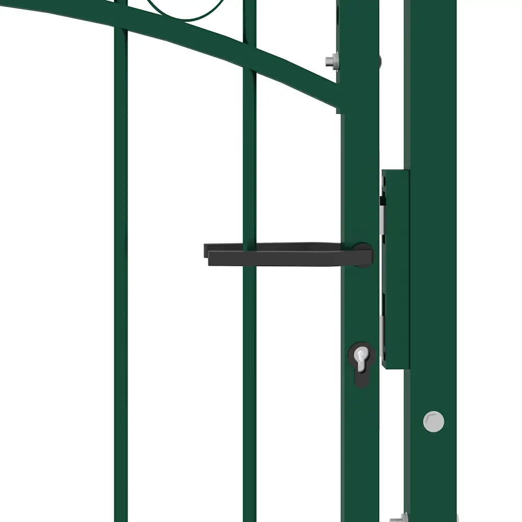 Cancello per recinzione EMMEN con punte in acciaio 104x109,5 cm verde 146384