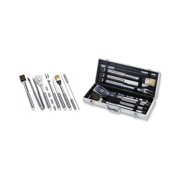 Set attrezzi barbecue ompagrill 01245 12 pezzi inox