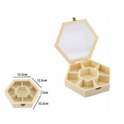 Trade Shop - Scatola Portagioie In Legno Con Bacheca 7 Posti Scomparti Vetrina 74027a Ly-1617 -