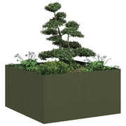 Fioriera Verde Oliva 80x80x40 cm in Acciaio Laminato a Freddo 860741