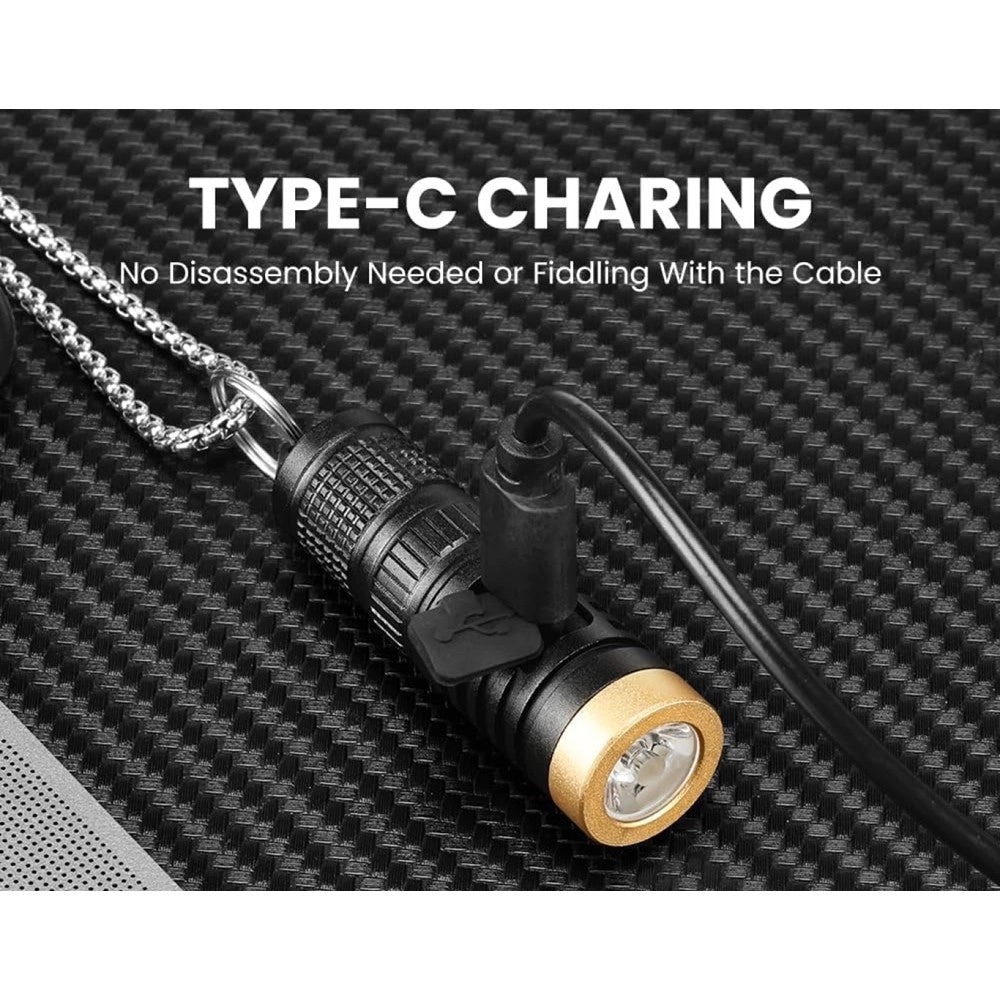 Trade Shop - Mini Torcia A Led Ricaricabile Portachiavi ​​metallo Con Bulbo Tg3 Multifunzionale -
