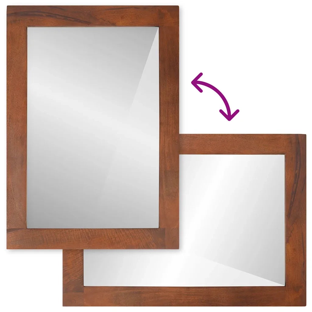 vidaXL Specchio con specchio marrone e argento 50 x 70 cm