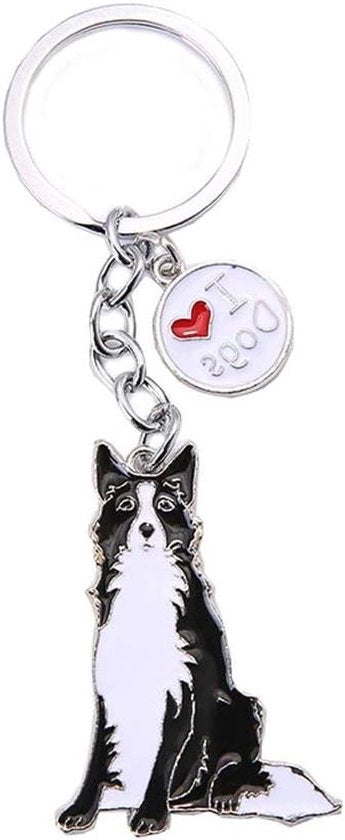Accessorio per chiave metallico da 10cm - Charme per borsa - Regalo ideale per il compleanno (Collie Border)