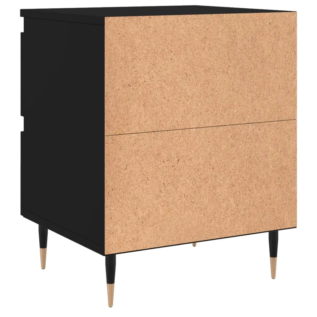 Comodino Nero 40x35x50 cm in Legno Multistrato 826862