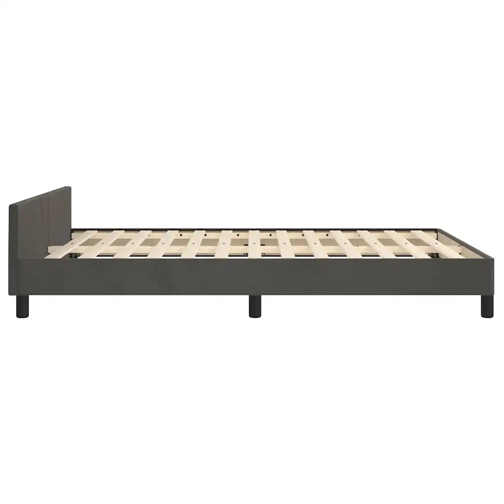 Giroletto senza Materasso-Struttura Letto Grigio Scuro 140x200 cm Velluto 763538