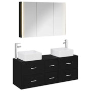 Set di mobili per il bagno 4 pcs Rovere Nero 3406784