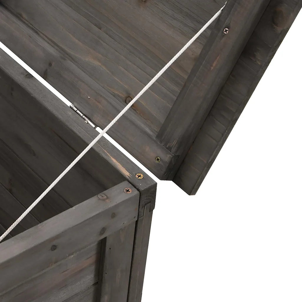 Contenitore da Giardino Antracite 50x49x56,5 cm Massello Abete